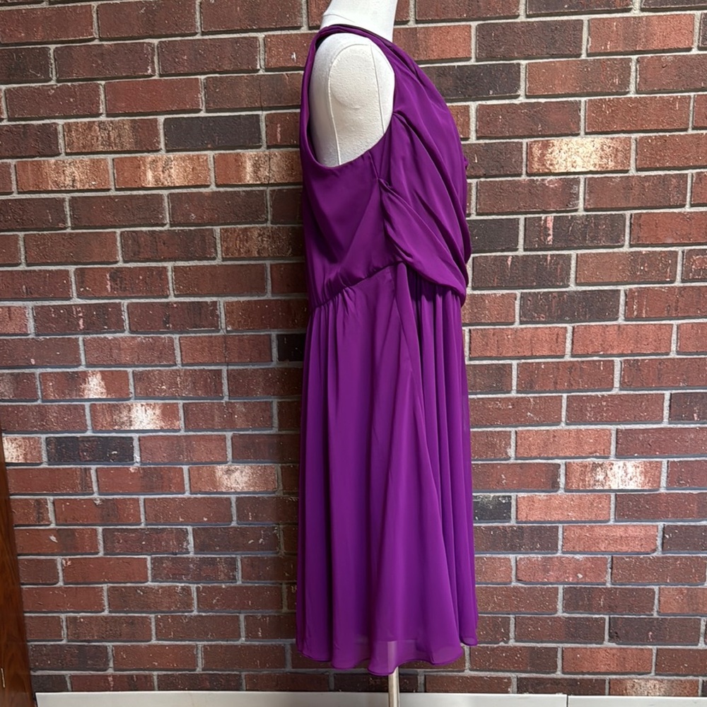 Suzi Chin for Maggy Boutique Purple Drape Front Dress Size. 18W - Picture 6 of 10